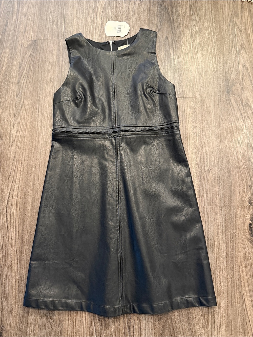 Altar’d State Black Faux Leather Sleeveless Dress